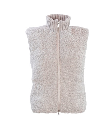 Shop FABIANA FILIPPI  Gilet: Fabiana Filippi gilet piumino in tweed.
Chiusura con zip.
Tweed fantasia.
Composizione: 51% Poliammide 30% Lana 8% Acrilica 6% Poliestere 4% Viscosa 1% Elastan.
Fodera: 100% Poliammide.
Imbottitura: 90% Piume d'oca 10% Piume d'oca piccole.
Fabbricato in Italia.. CTD213F193H681-VR1